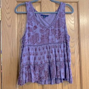 Women’s Printed and Ruffled Tank